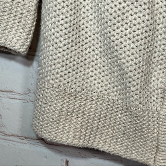 Ann Taylor Sweater Cardigan Womens Size XS Tan Waffle Knit Flare Sleeve - Picture 6 of 8